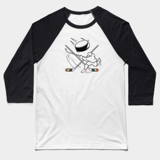 Pride Hockey Player Design Baseball T-Shirt